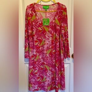 Pappagallo Vibrant Pink and Green Dress